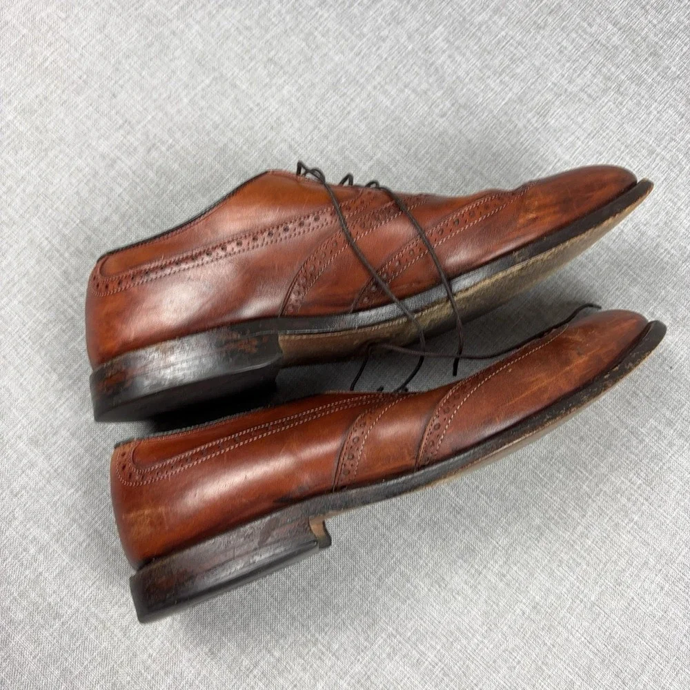 Allen Edmonds Birmingham Wingtip Oxford Dress Shoes Brown Leather USA Mens 11 D
